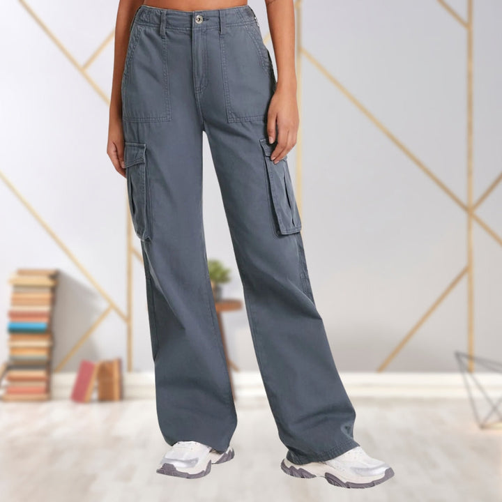 Slim-Fit Ladies Cargo Trousers - Maya-Dark grey-S-The Livary