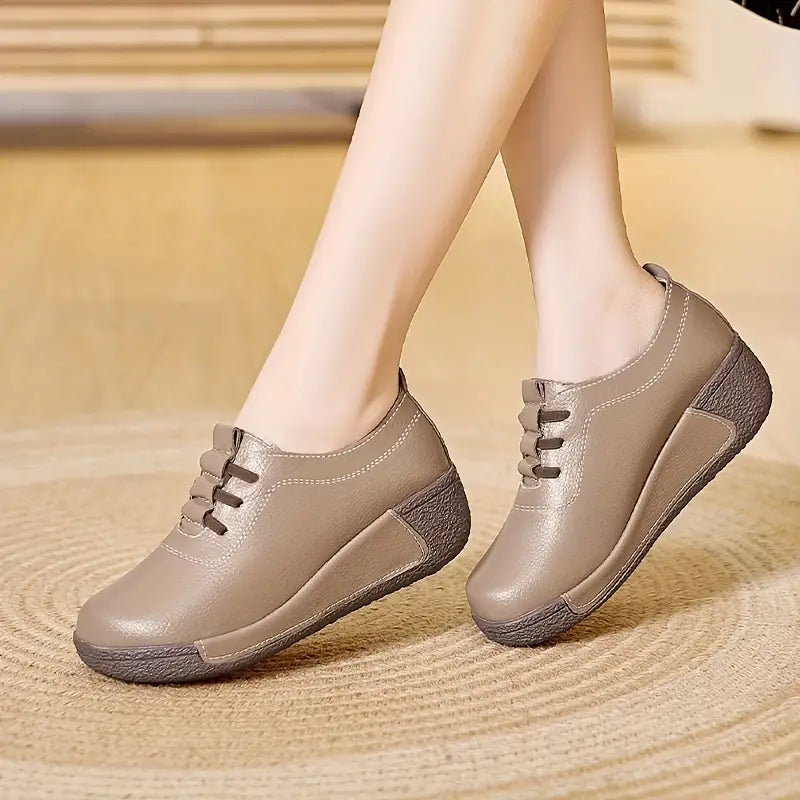 Trendy Women's Tennis Shoes - Marisela-Beige-2.5-The Livary
