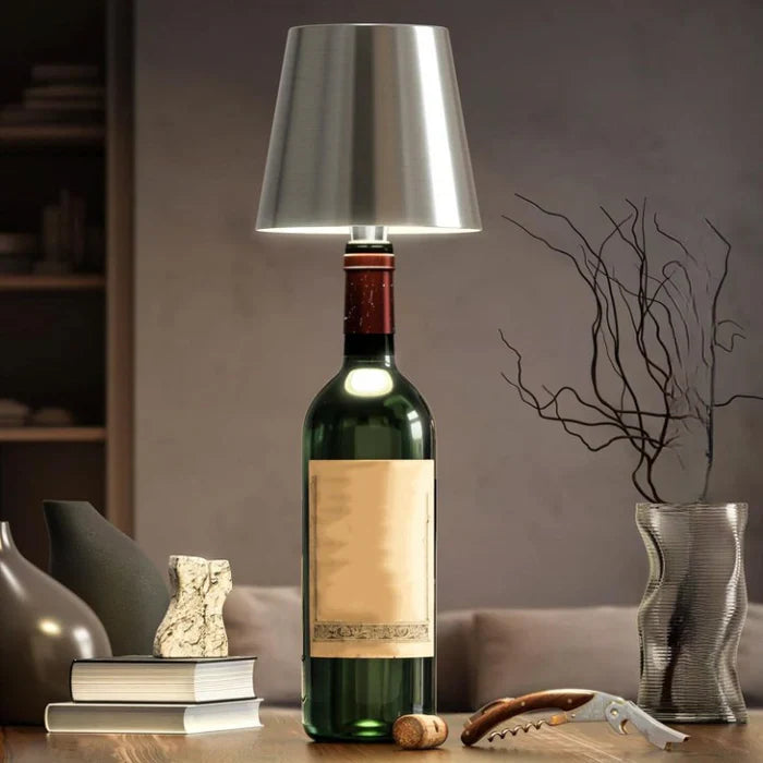 Portable LED Bottle Lamp - GlowBottle-Silver-3 Colours-The Livary