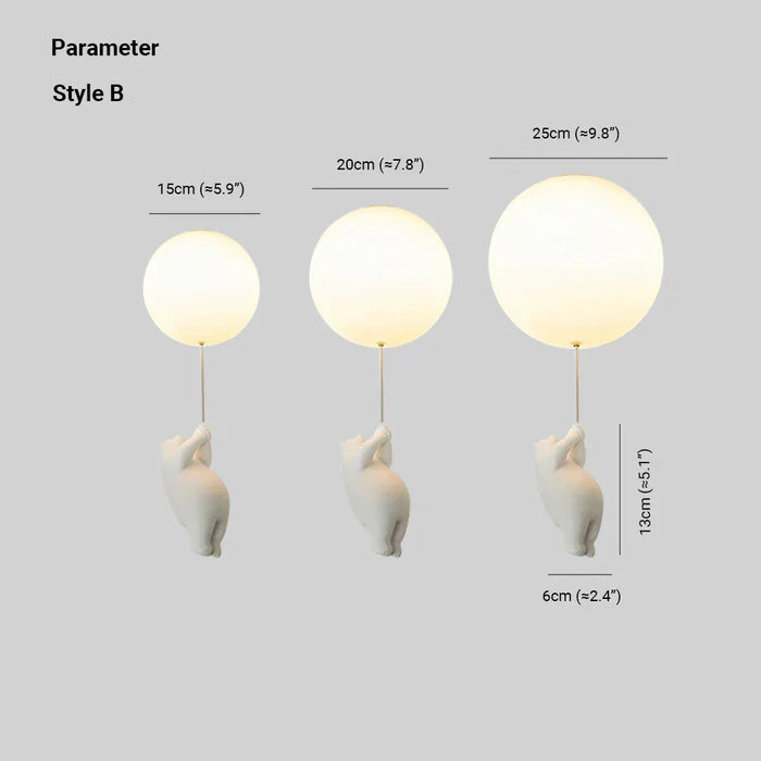 Children's Ceiling Lamp with Bear and Balloon - CloudBear
