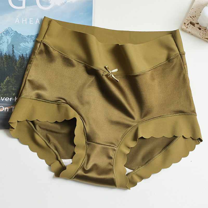 Seamless Satin Ladies' Briefs - Emliy-Green-5+5 FREE! (10-Pack)-M (40-60kg)-The Livary