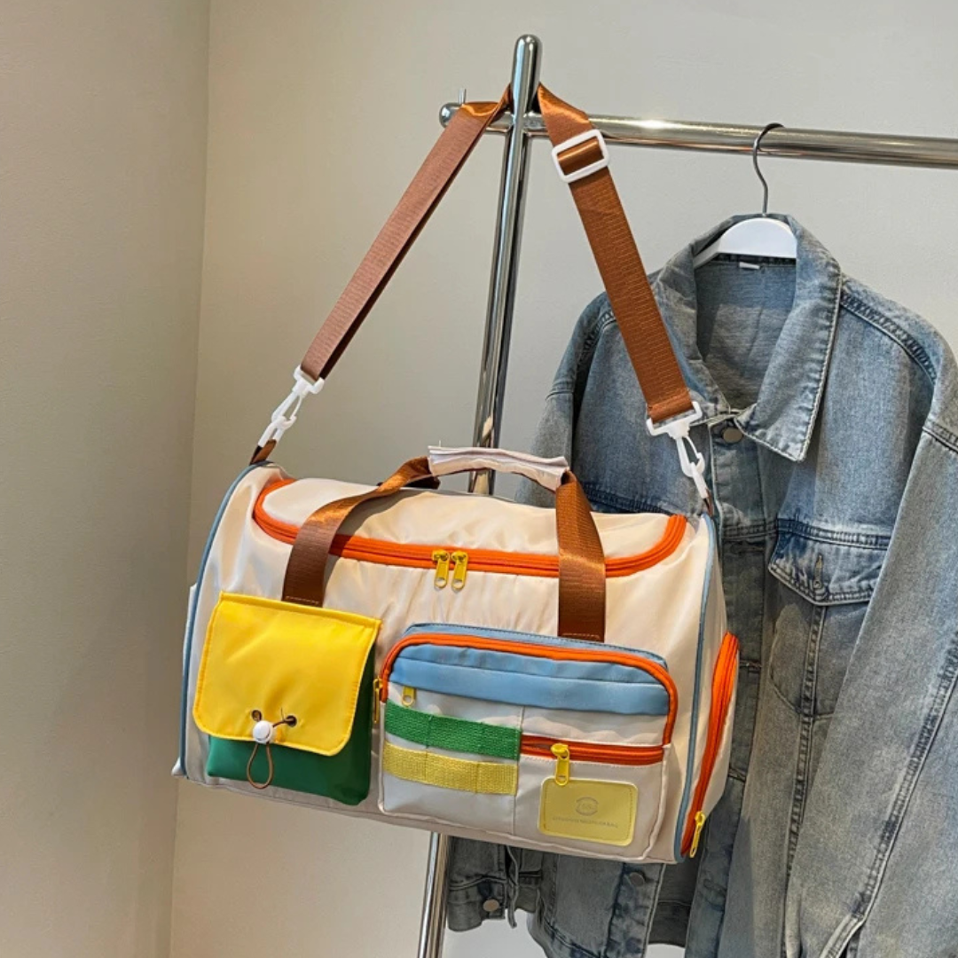 Lightweight Duffle Bag with Colour Blocks - FlexaBag-The Livary