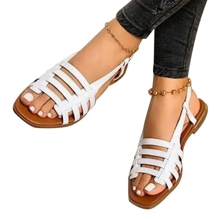 Stylish gladiator sandals for women – Isadora-White-3-The Livary