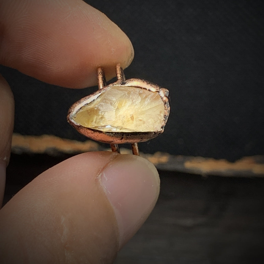 Natural Raw Birthstone Ring - Selina-January & Pomegranate-The Livary