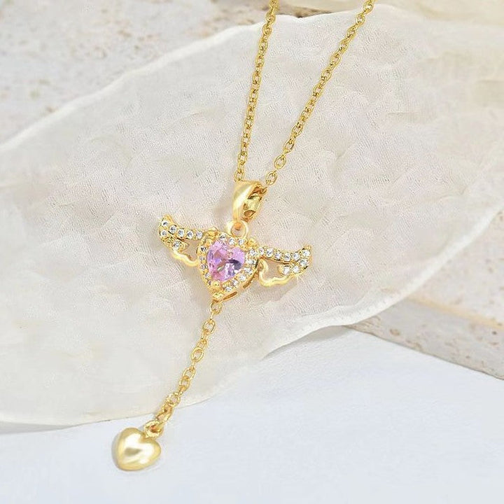 Enchanting Angel Wings Necklace - Livia-Silver-The Livary