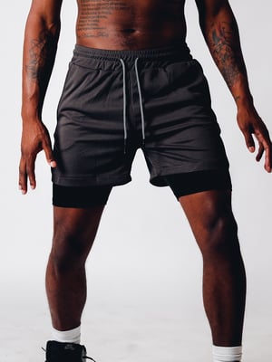 2-in-1 Summer Sports Shorts for Men – Felix-Dark grey-M-The Livary