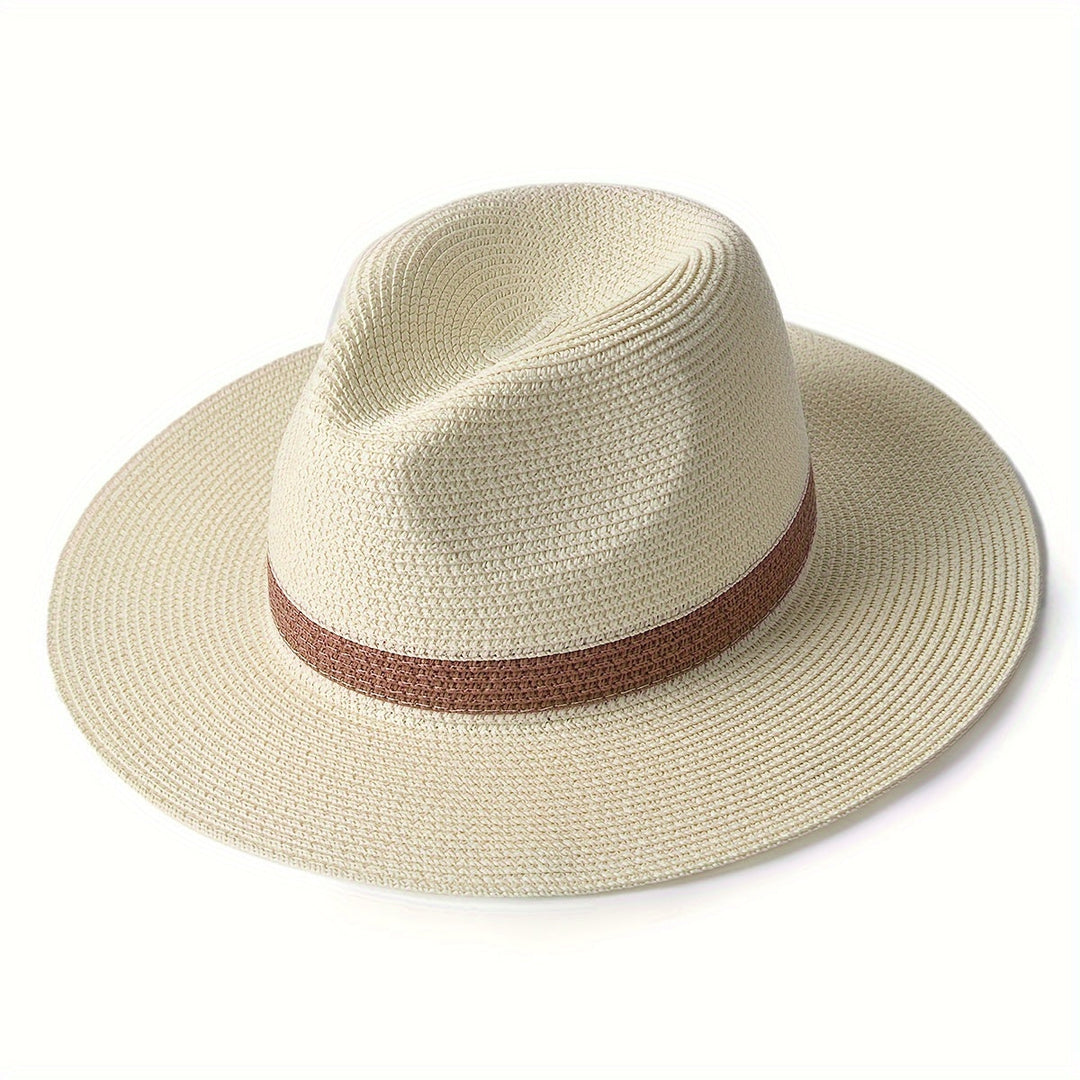 Trendy sun hat with a wide brim for ladies and gentlemen – SunShield Panama-White-M/L-The Livary