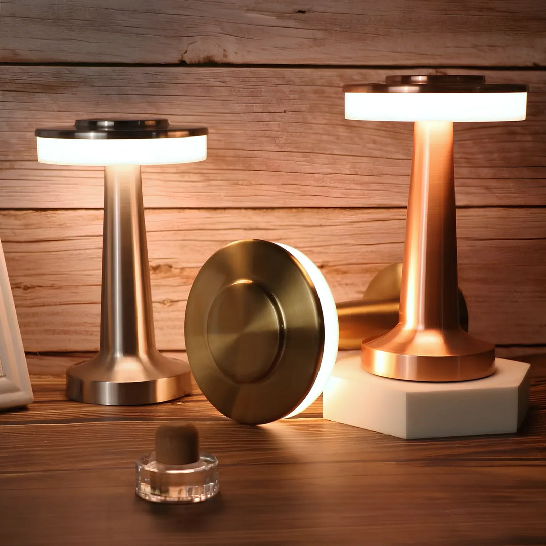 Wireless Retro Table Lamp - LumiBar-Gold-The Livary