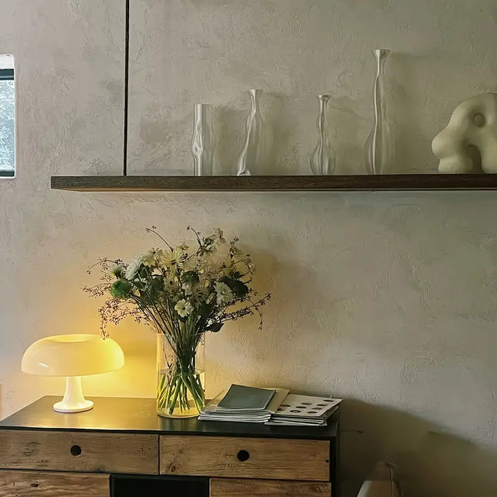 Portable & Luxury Mushroom Table Lamp - LumiShroom-White-The Livary