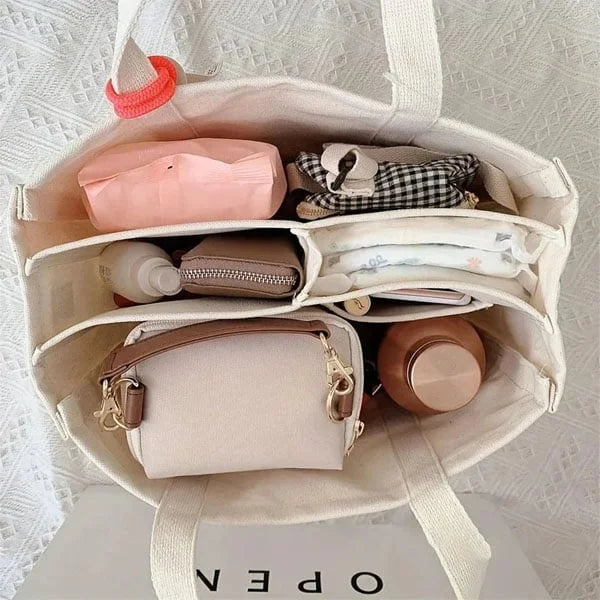 Canvas Tote Bag - UrbanGrace-Beige-The Livary