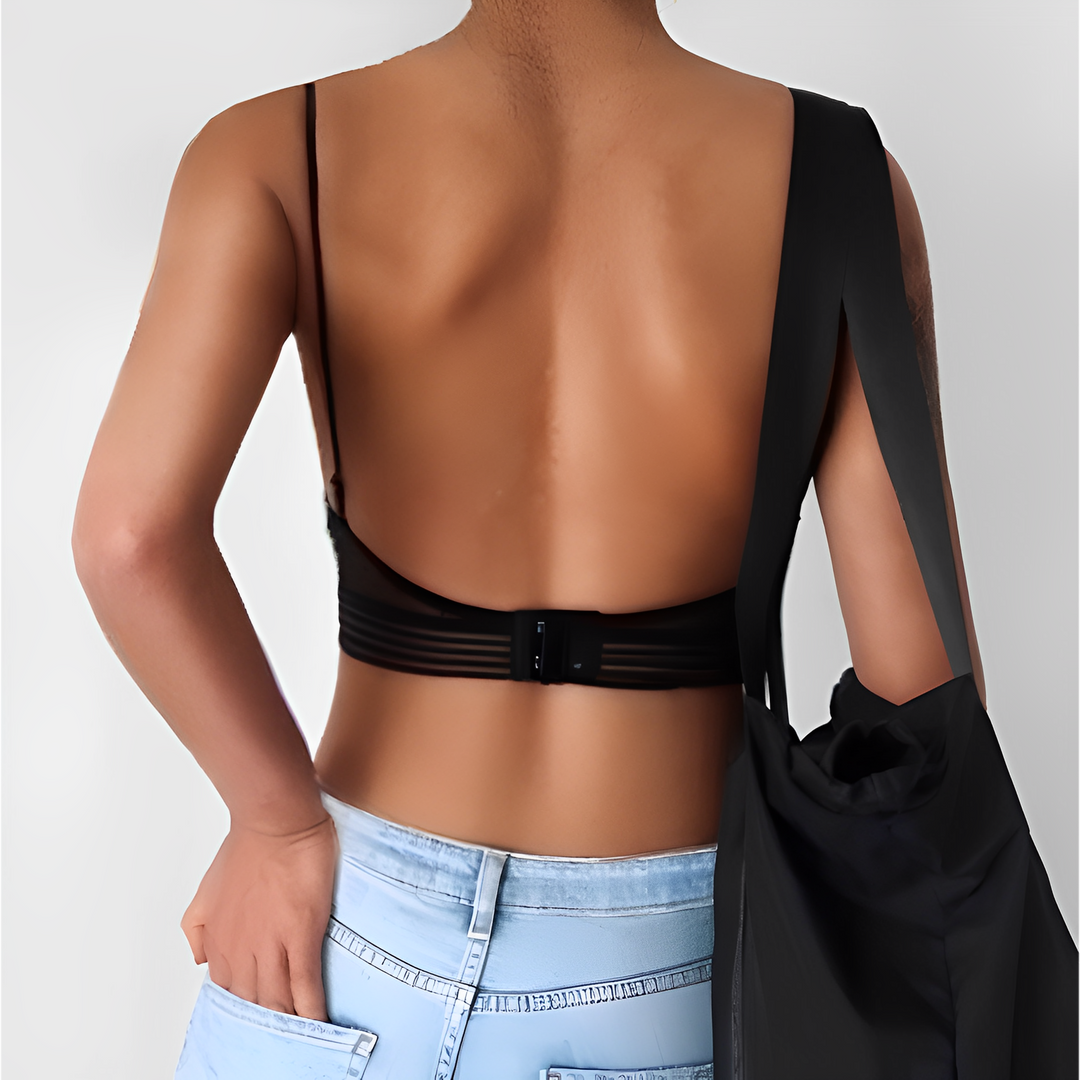 Seamless bralette bra with V-neck – buy 1, get 1 free – Clara-Black-S-The Livary