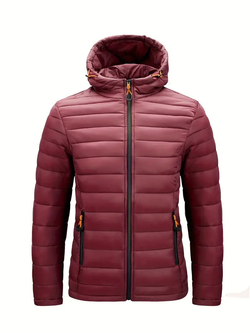 Ladies Winter Puffer Jacket with Hood - Arwen-Red-S-The Livary