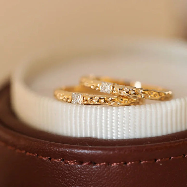 Gold Plated Sterling Silver Ring with Zirconia - Aurora-5-The Livary