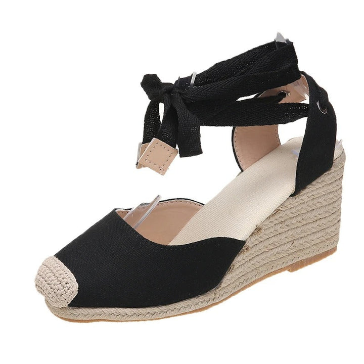 Stylish espadrille sandals for women – Maribel-Black-3-The Livary