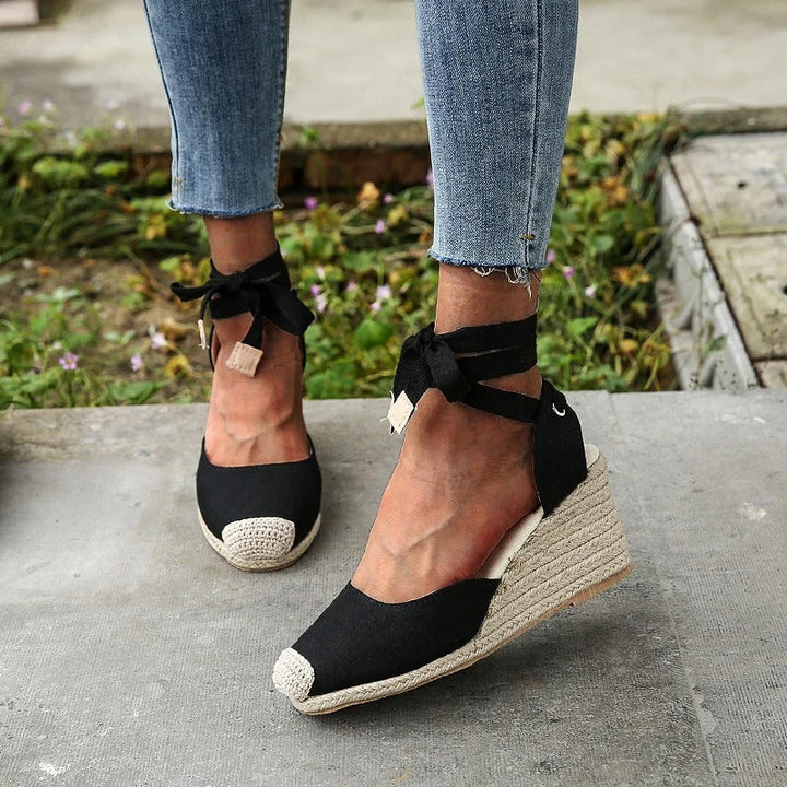 Stylish espadrille sandals for women – Maribel-White-3-The Livary