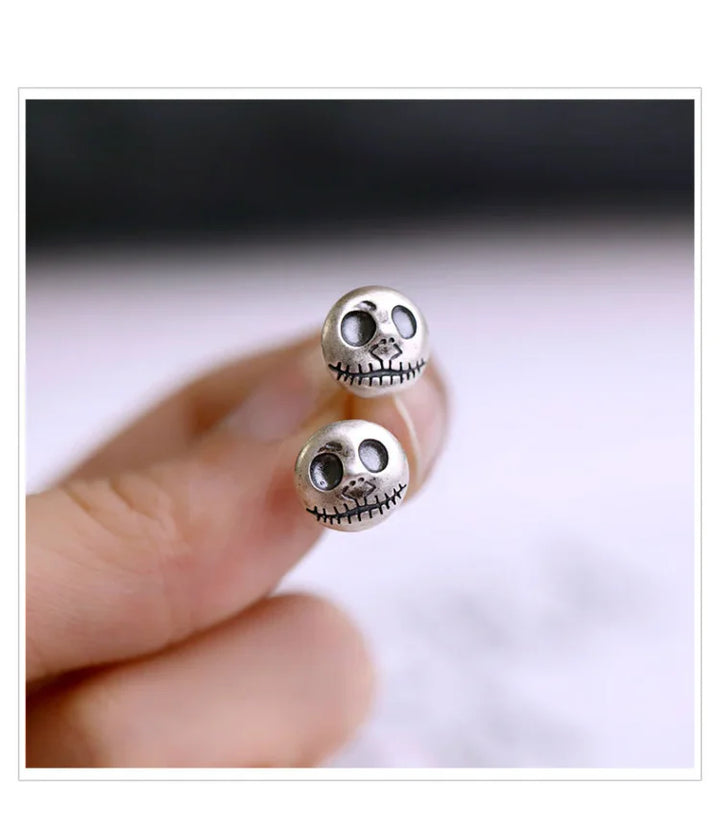 Handmade Pumpkin Prince Skull Earrings - Mara-The Livary