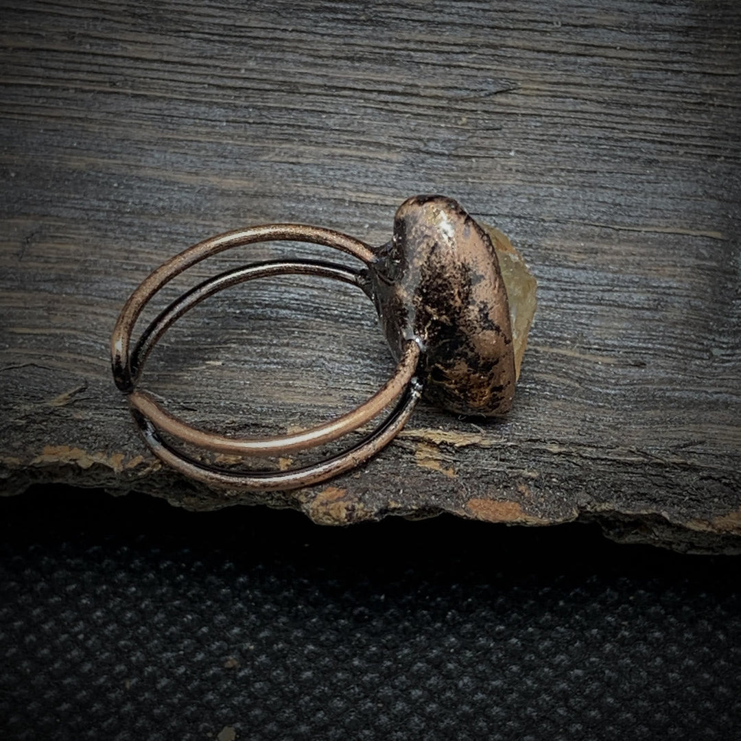 Natural Raw Birthstone Ring - Selina-January & Pomegranate-The Livary