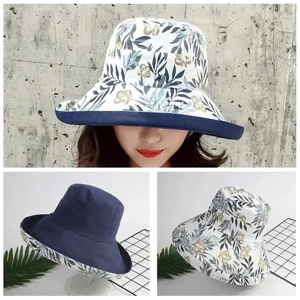 Ladies' sun hat with wide brim - Emilia-Black-The Livary