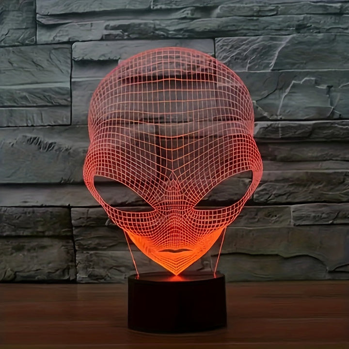 3D Alien Head LED Table Lamp with 7 Colours - Lunaris-The Livary