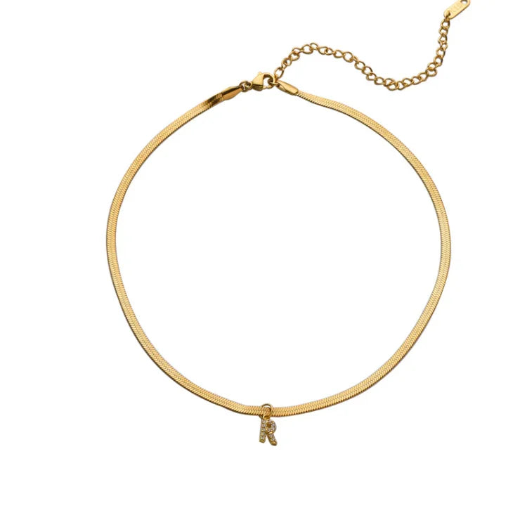 Golden Initials Necklace - Ella-A-The Livary
