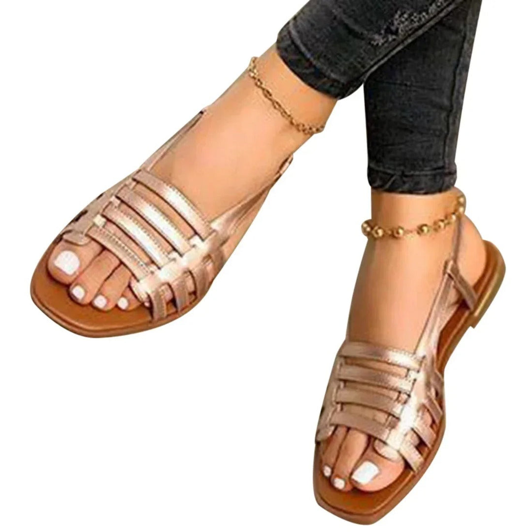 Stylish gladiator sandals for women – Isadora-Gold-3-The Livary