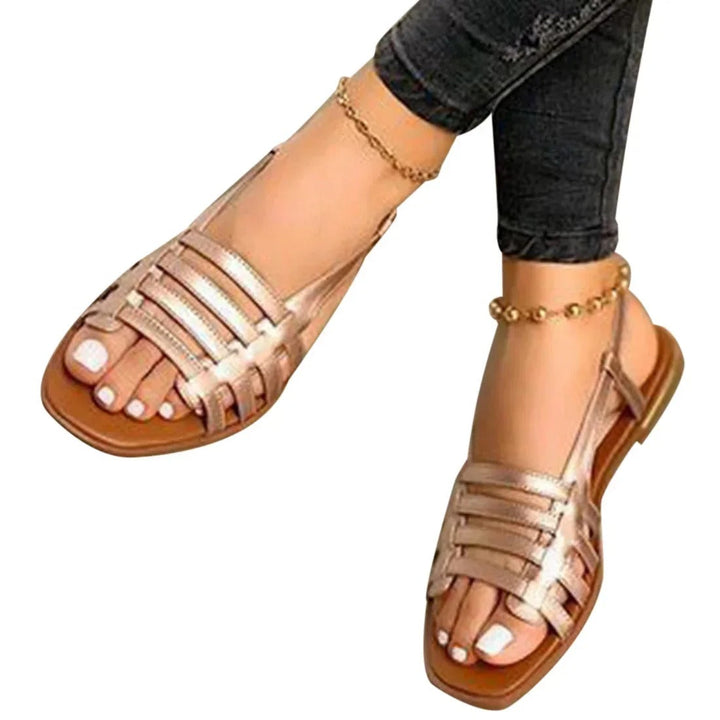 Stylish gladiator sandals for women – Isadora-Gold-3-The Livary