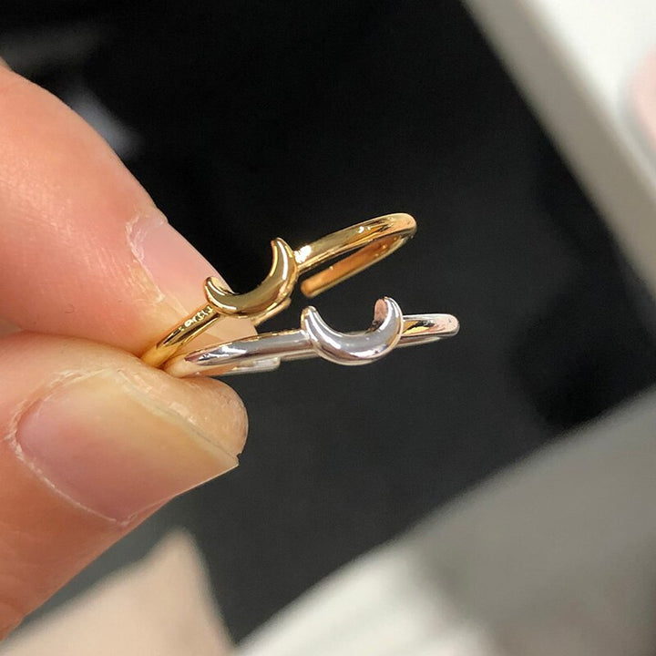 Minimalist Crescent Ring - Nova-Gold-The Livary