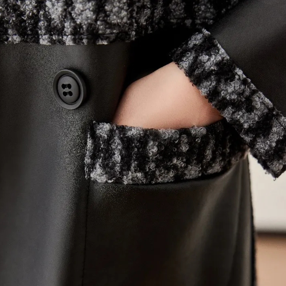 Warm Black Women's Coat with Luxury Finish - Renée-XS-The Livary