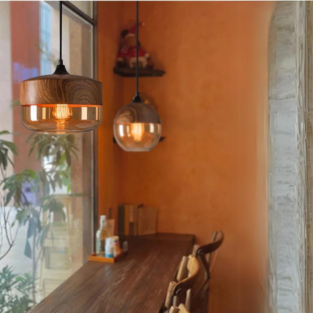 Stylish Scandinavian Wooden Ceiling Lamp - NordLuna-Type A-The Livary