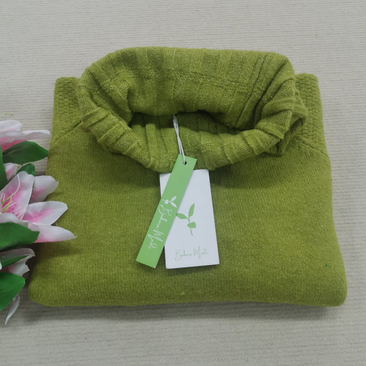 Bright Green, Oversized Knitted Turtleneck - HerbstGlanz-S (36/38)-The Livary