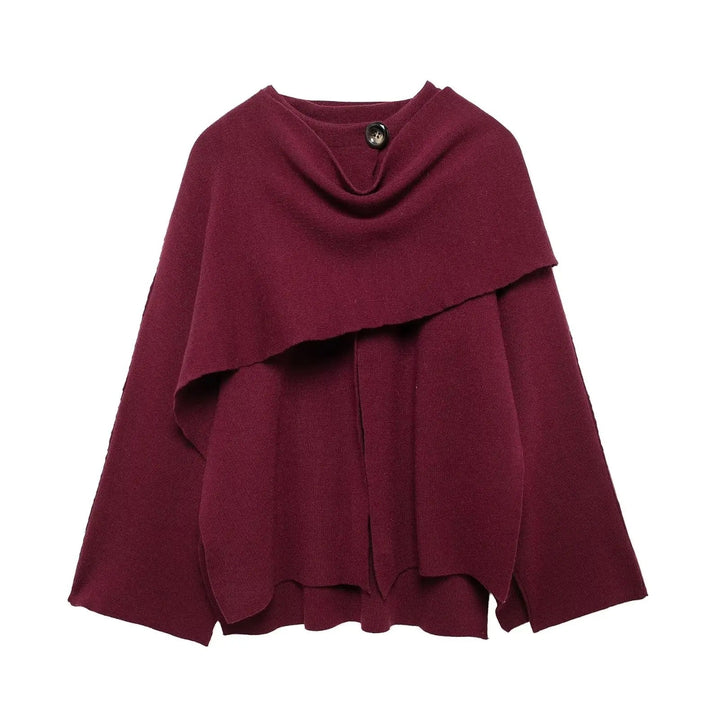 Stylish Ladies Winter Poncho - Ella-Dark blue-S-The Livary
