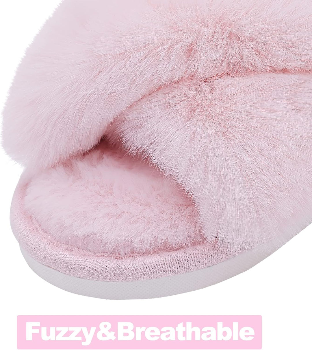 Fuzzy Slippers with Memory Foam - CloudStep-Black-4-The Livary