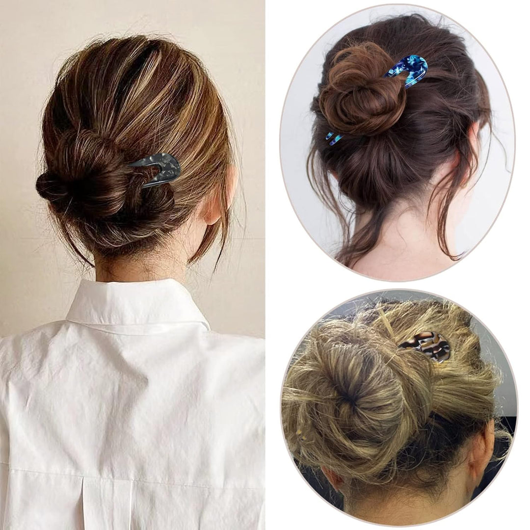 French Turtle Hair Forks - U-shaped Hair Pins-Set 1-The Livary