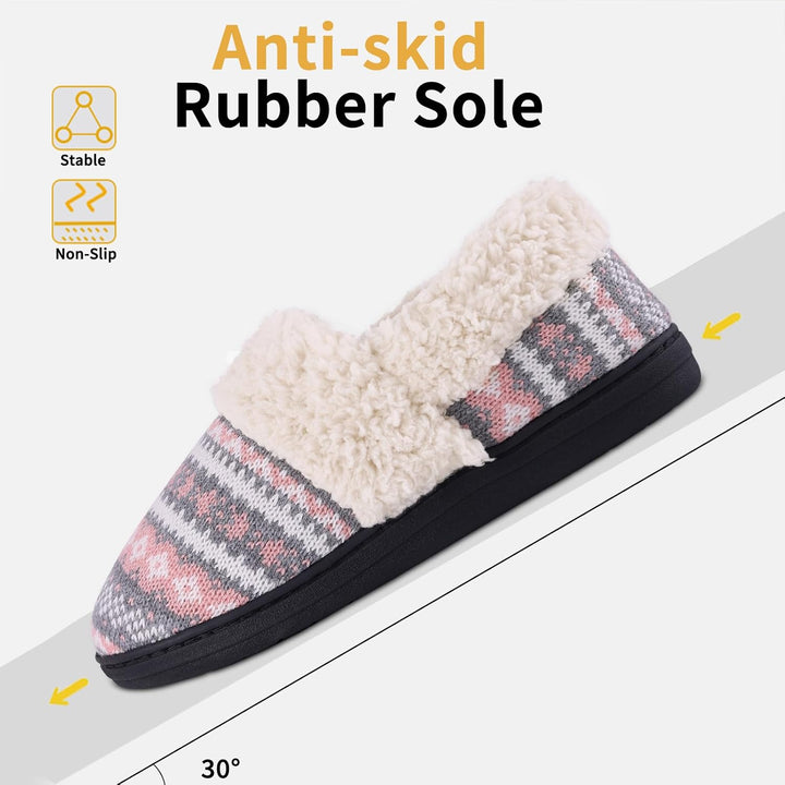 Winter Knitted Slippers - CozyCloud-Black-4-The Livary