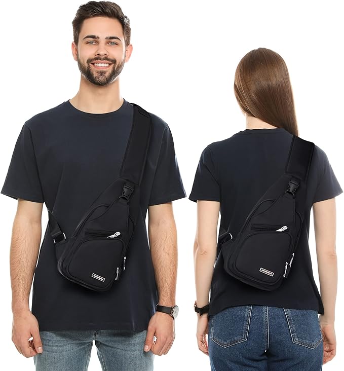 Multifunctional Waterproof Sling Bag - WaveSling-Black-The Livary