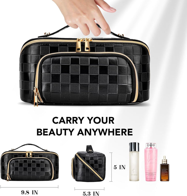 Make-up Bag – Large Capacity & Waterproof-Brown-The Livary