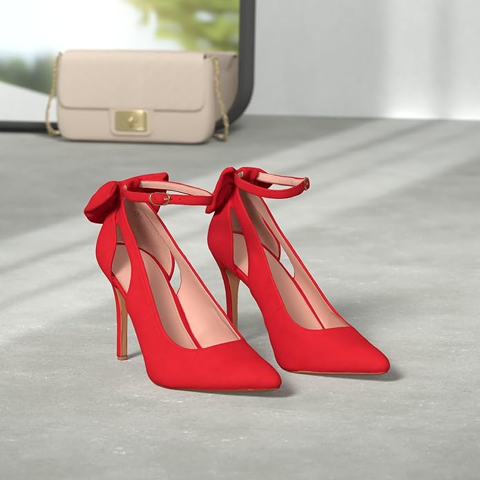 Trendy High Heels with Bow - Hailey-Black-2.5-The Livary