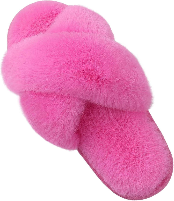 Fuzzy Slippers with Memory Foam - CloudStep-Bang Pink-4-The Livary
