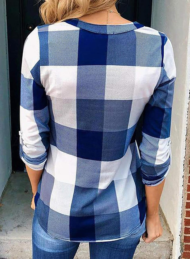 Stylish Casual Checked Ladies' Blouse - Lara-Black-S-The Livary