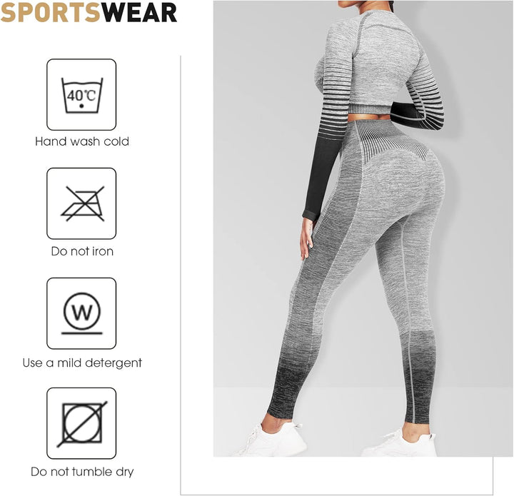 Comfortable Yoga Set - SparkFit-Long Sleeve Black-S-The Livary