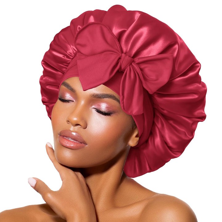 Satin Bonnet – Sleep Cap for Women-Bourgogne-The Livary