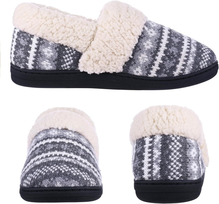 Winter Knitted Slippers - CozyCloud-Black-4-The Livary