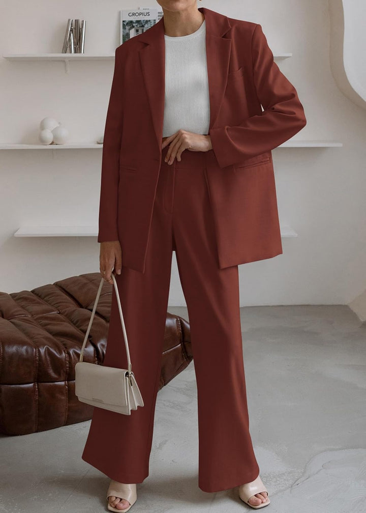 Stylish Blazer and Trouser Set - Mia-Olive green-S-The Livary