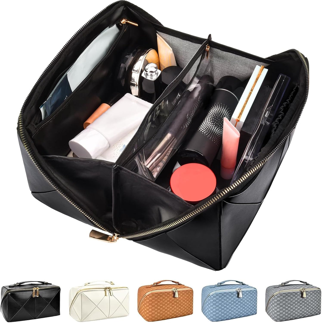 Make-up Bag – Large Capacity & Waterproof-Brown-The Livary