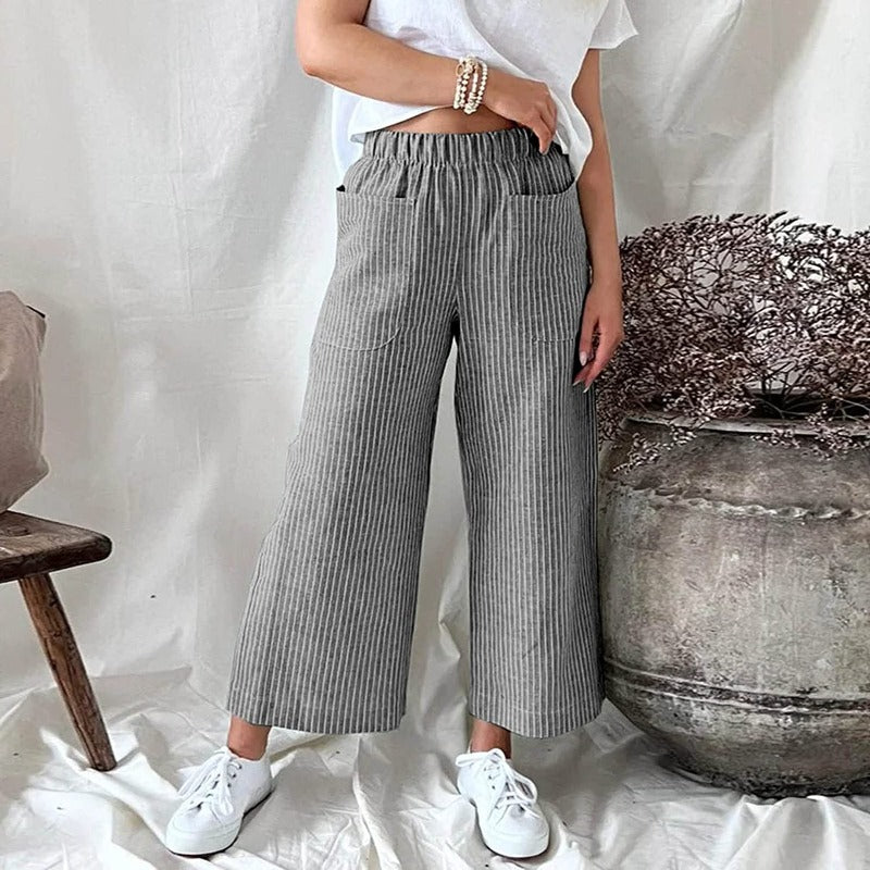 Premium Linen Trousers for Women - Sophia-Gray-S-The Livary