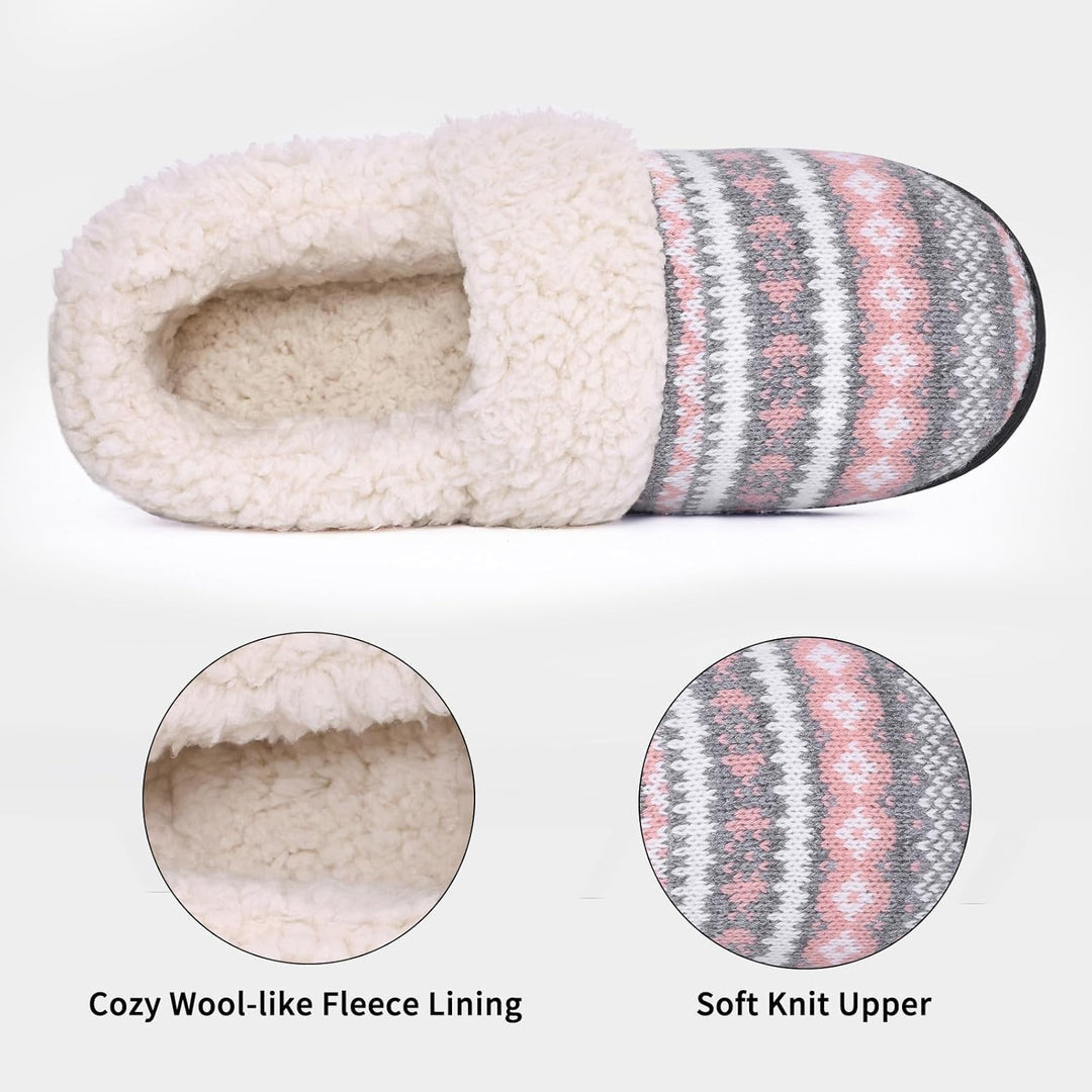 Winter Knitted Slippers - CozyCloud-Black-4-The Livary