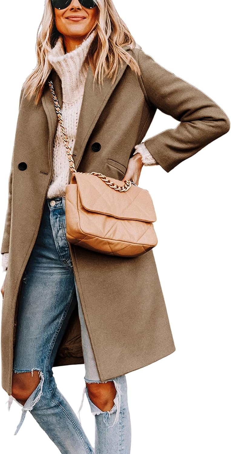 Ladies' Winter Wool Coat with Notch Lapels - Sofia-Camel-XS-The Livary