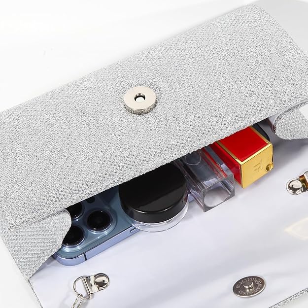 Sparkle Clutch – Ramona-Silver-The Livary