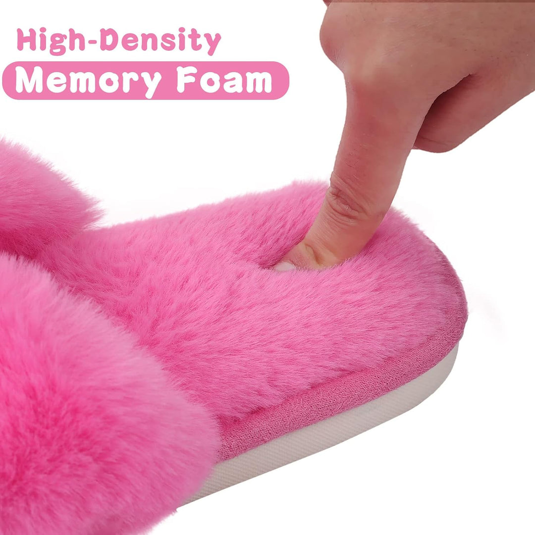 Fuzzy Slippers with Memory Foam - CloudStep-Black-4-The Livary