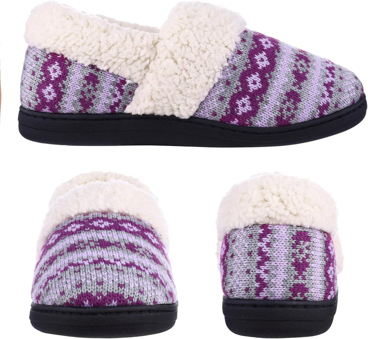 Winter Knitted Slippers - CozyCloud-Black-4-The Livary